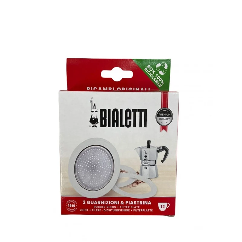 Set 1 filtre et 3 Joints Cafetière Italienne 12 Tasses | Bialetti