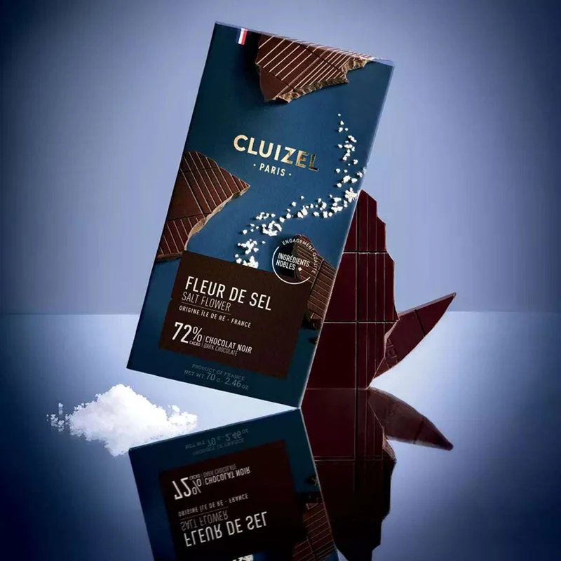 Chocolat Noir Fleur De Sel 72% cacao - 70 Gr | Cluizel Paris