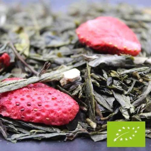 Thé Vert BIO Fraise Jasmin Piment - 100 Gr | FBKT