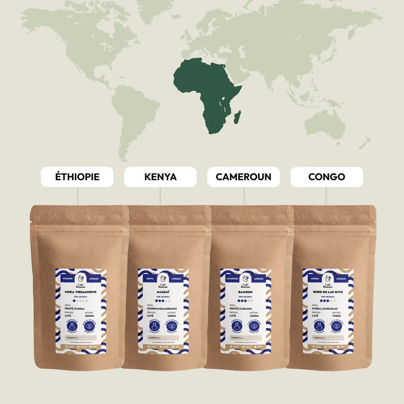 Coffret Découverte Cafés d'Afrique - 4x250 Gr | 100% Arabica