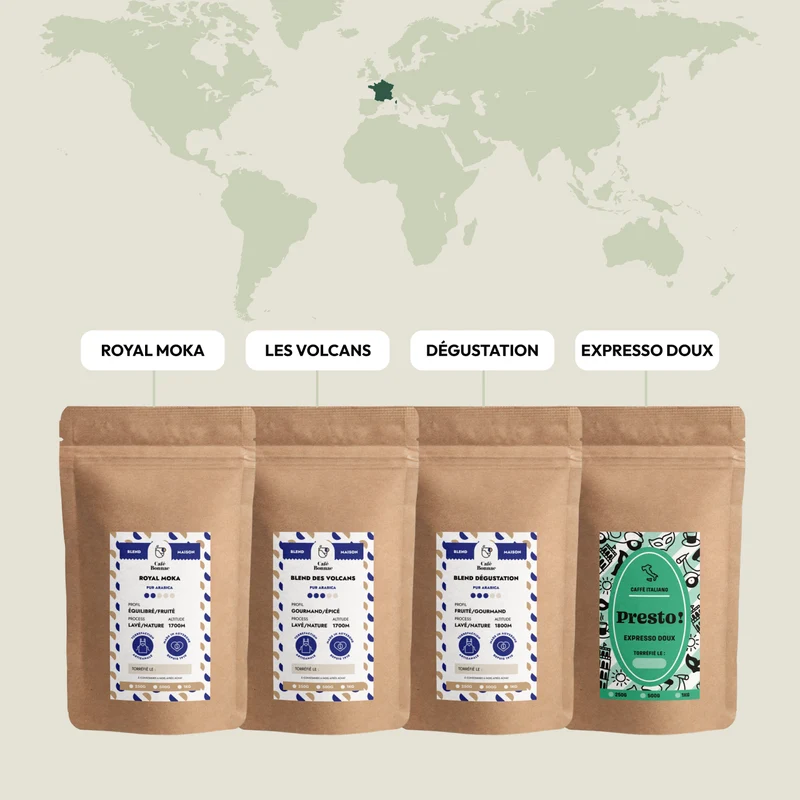 Coffret Découverte Cafés Blends - 4x250 Gr | 100% Arabica