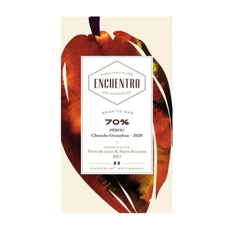 Chocolat Noir BIO Pérou Chuncho Urusayhua "Bean to Bar" - 70% cacao - 75 Gr | Encuentro