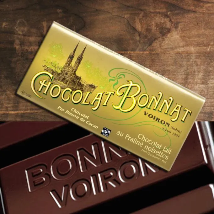 Chocolat au Lait Praliné Noisettes 55% cacao - 100 Gr | Bonnat
