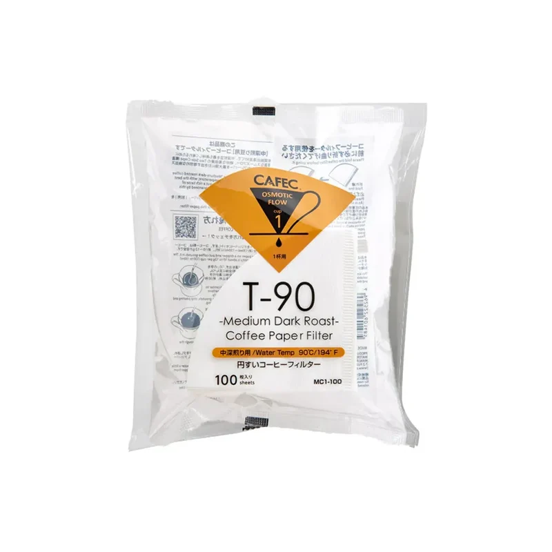 100 Filtres Papier Blanc Medium-Dark Roast - 1 Tasse | Cafec