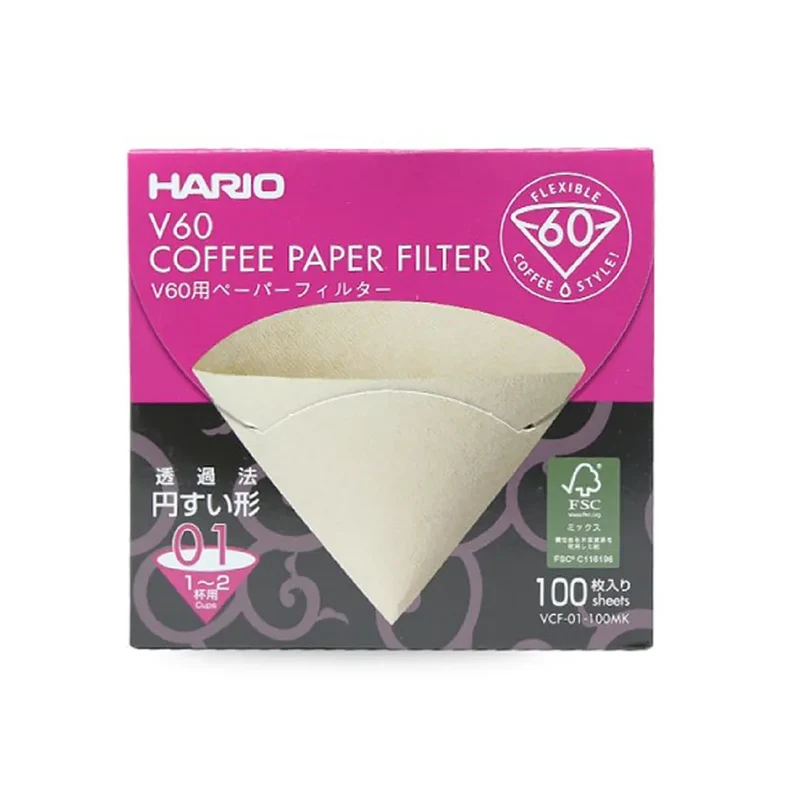 100 Filtres Naturels VCF01-100MK - 1 à 2 Tasses | Hario