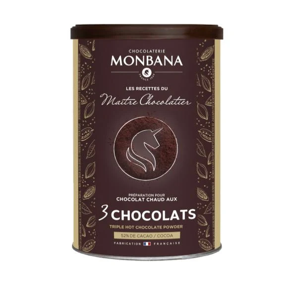 Chocolat en Poudre 3 chocolats - 175 Gr | Monbana