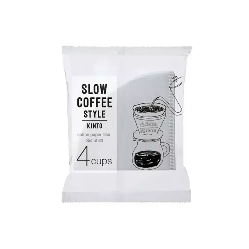 60 Filtres Coniques Blanc - 4 Tasses | Kinto