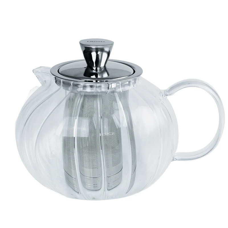 Gyokuro - théière ronde en verre avec filtre dévissable - Cristel