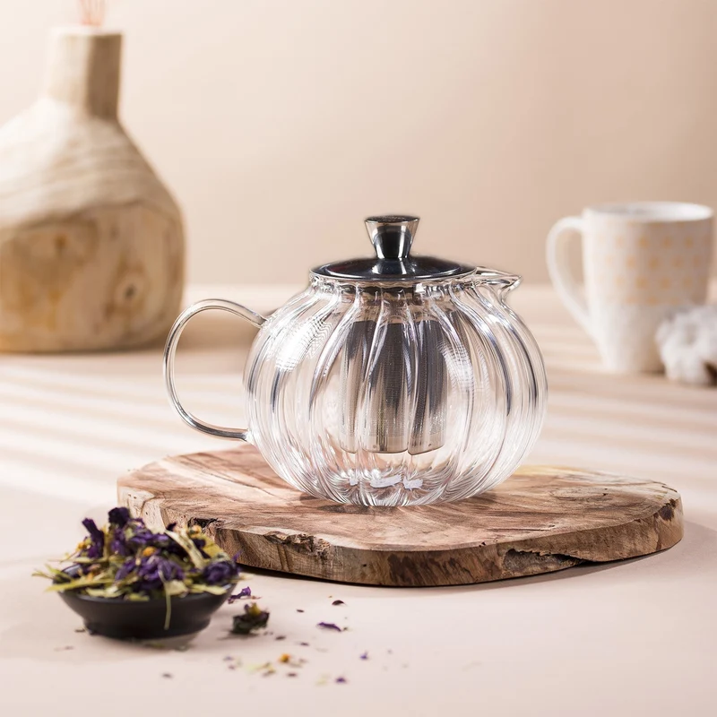 Gyokuro - théière ronde en verre avec filtre dévissable - Cristel