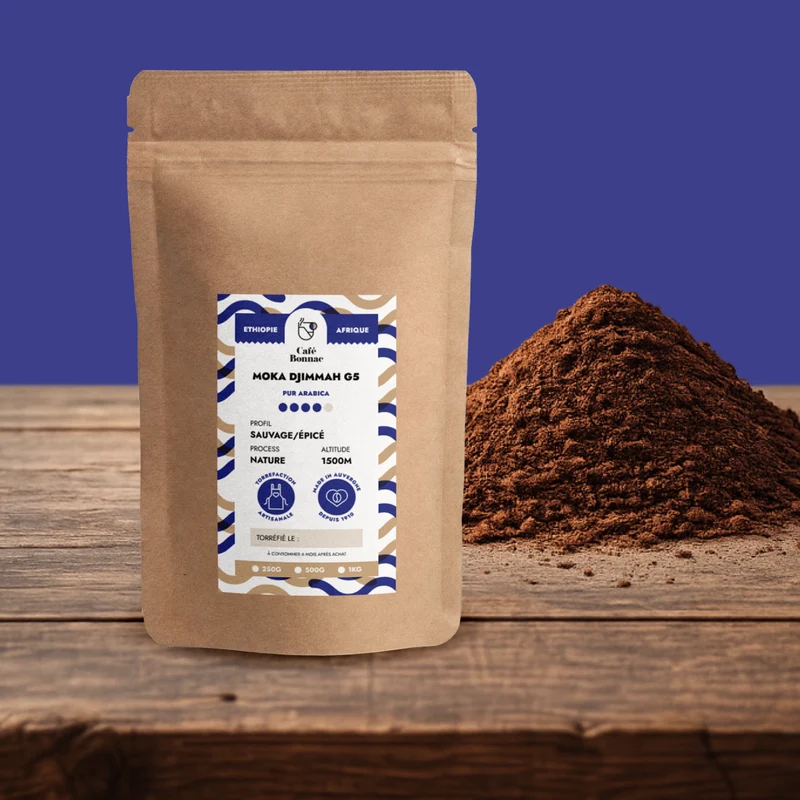Café Moulu Ethiopie Djimmah G5 - Café Bonnac | 100% arabica