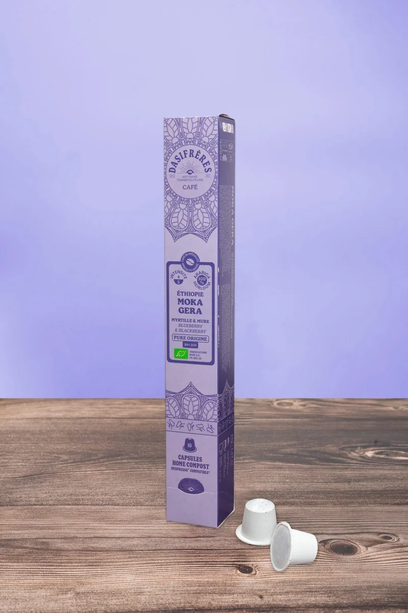 Café de spécialité Moka Gera- Ethiopie BIO* x10 Capsules Home Compost - DASI frères