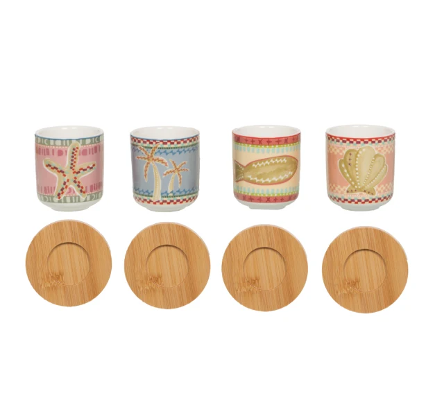 Coffret de 4 tasses et sous-tasses Tikita 10 cl - Table Passion