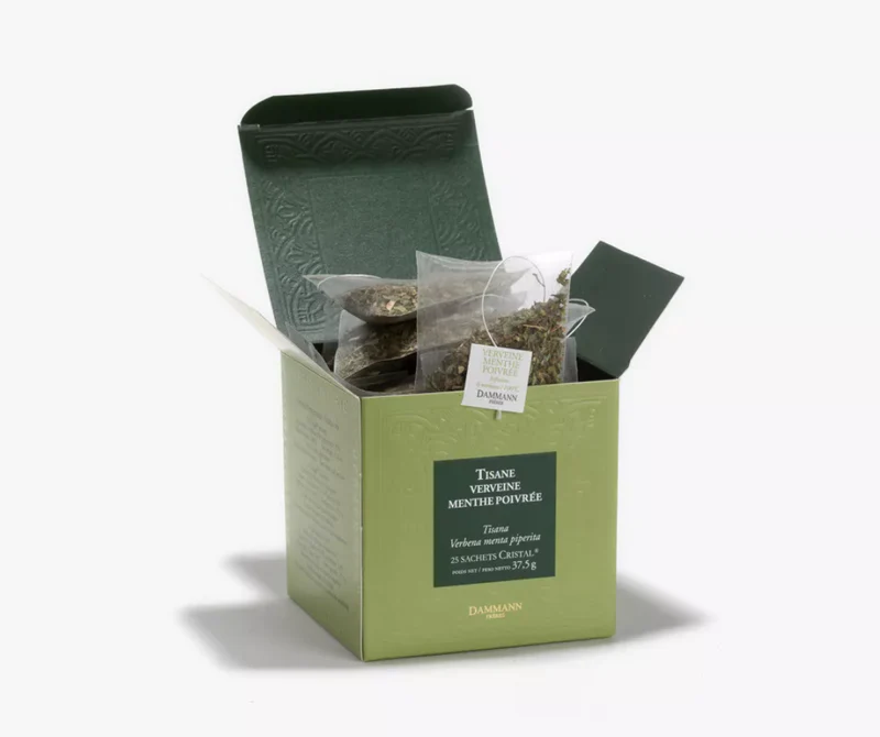 Boite de 25 sachets cristal Infusion verveine & menthe poivrée - Dammann Frères