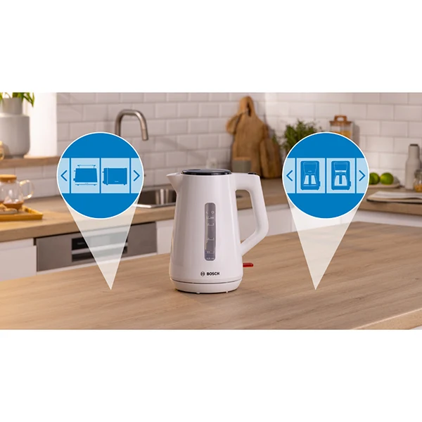 Bouilloire électrique MyMoment blanc 1,7 L 2400 W TWK1M121 Bosch
