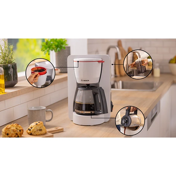 Cafetière filtre électrique MyMoment blanc 1200 W TKA2M111 Bosch