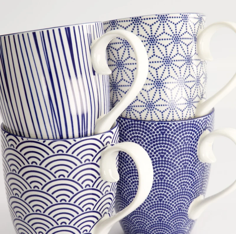 Coffret de 4 mugs Nippon Blue 340 ml – Tokyo Design Studio