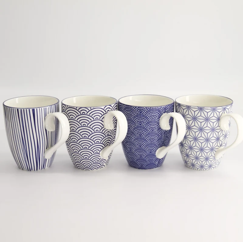 Coffret de 4 mugs Nippon Blue 340 ml – Tokyo Design Studio