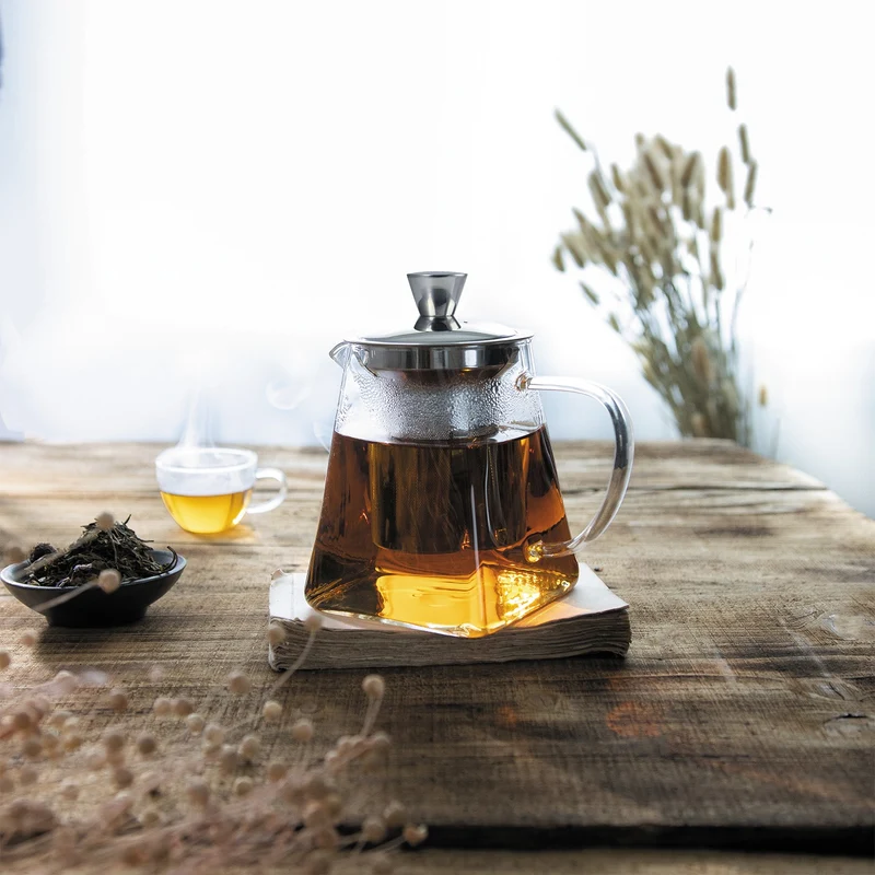 Rooibos - théière en verre avec filtre dévissable - Cristel