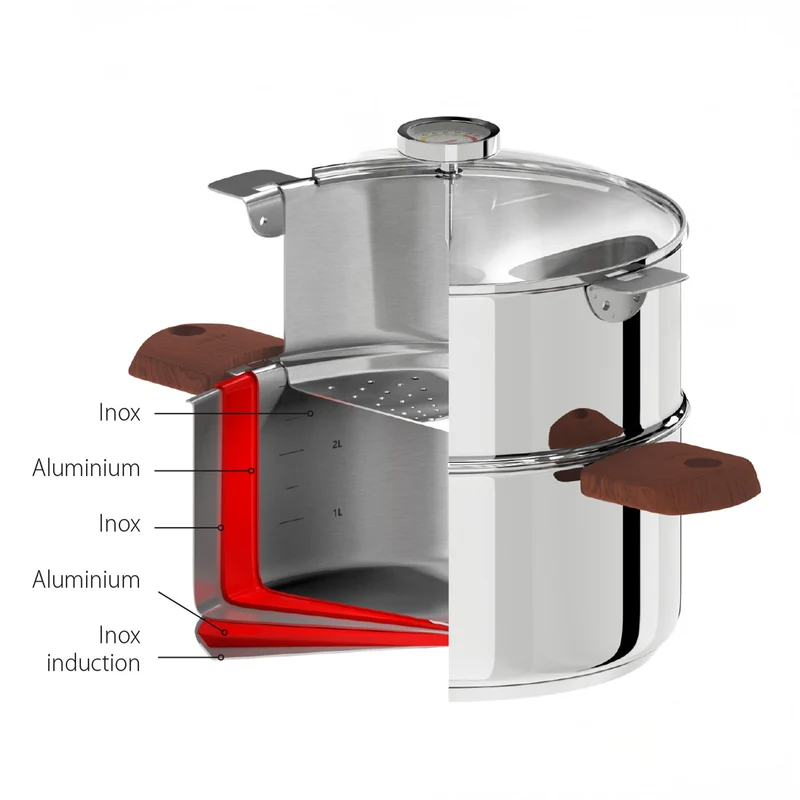 Biome - Ensemble cuisson saine avec anses amovibles en bois - Cristel