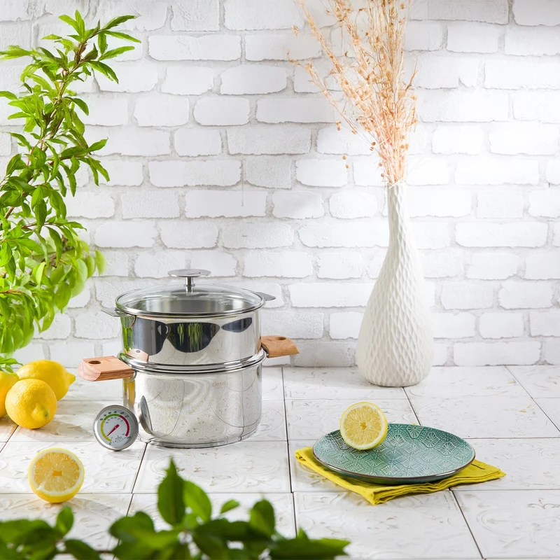 Biome - Ensemble cuisson saine avec anses amovibles en bois - Cristel