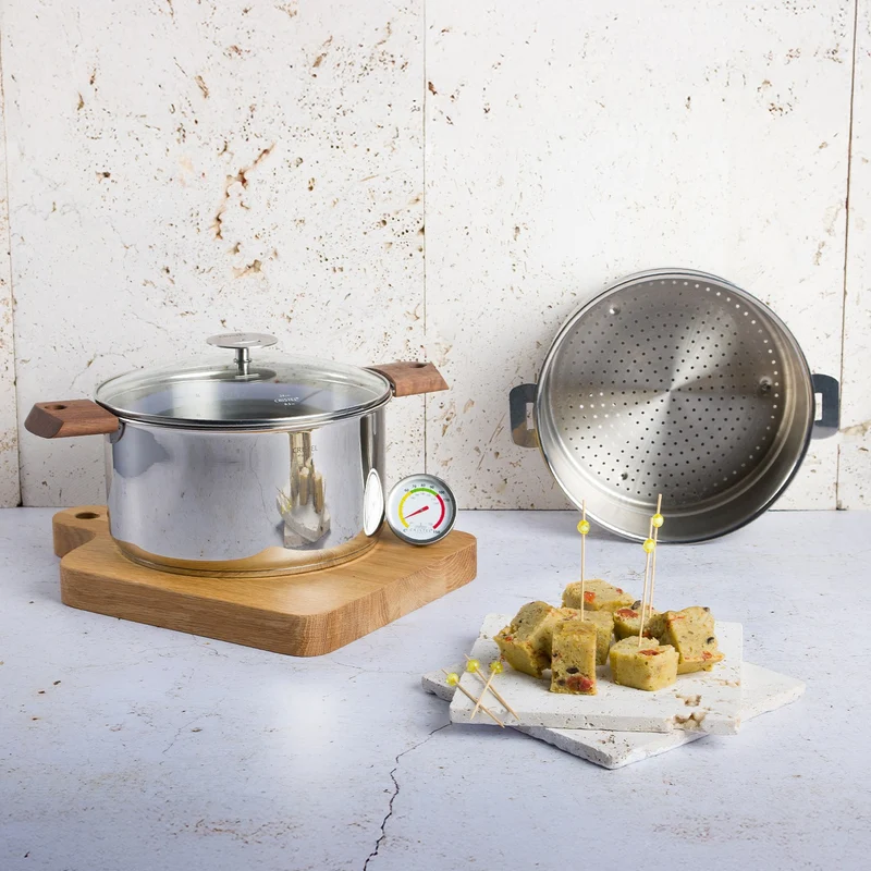 Biome - Ensemble cuisson saine avec anses amovibles en bois - Cristel