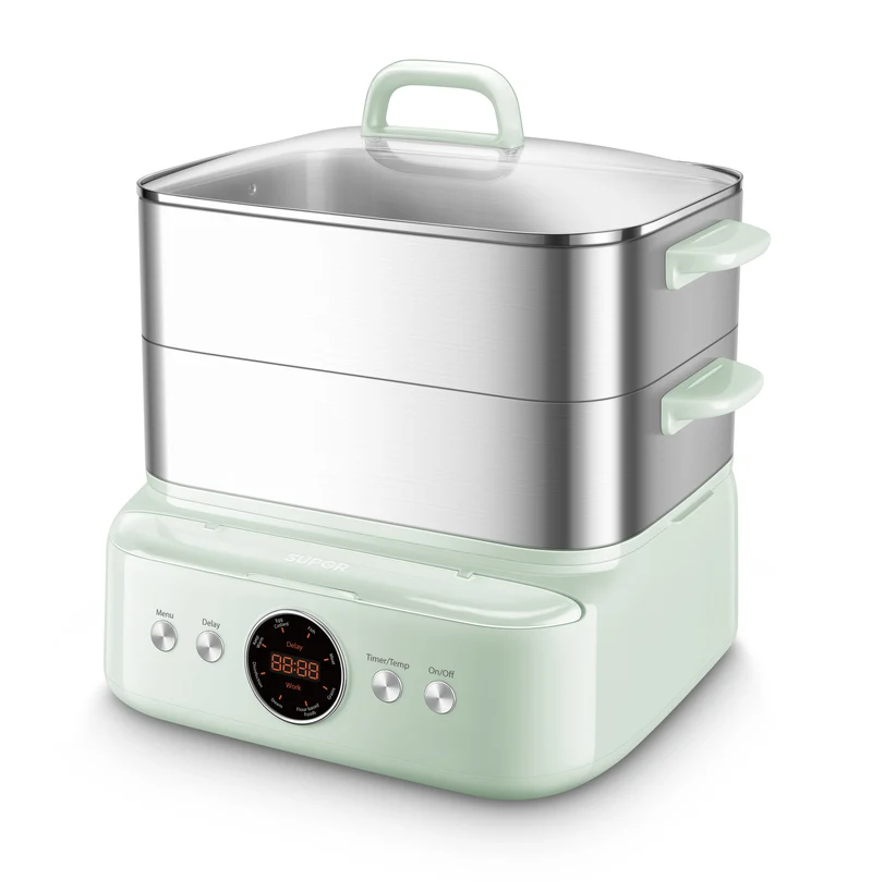 Supor SM30D21US Smart Electric Food Steamer | 3-Tier Large Capacity | Rapid Steam Technology | 24H Preset