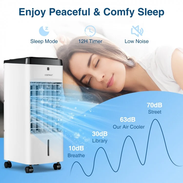 Costway 3-in-1 Evaporative Air Cooler | 4 Modes & 3 Speeds | Remote Control | Compact Portable Fan