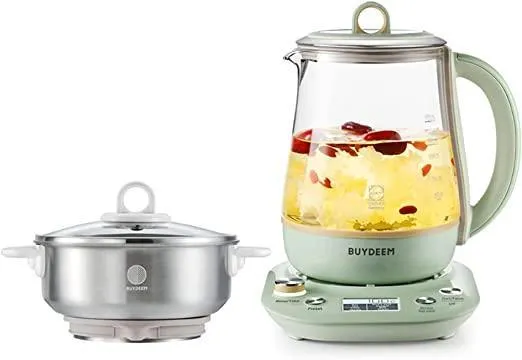Buydeem K2763 Multi-Functional Health Kettle | 1.5L with Glass Stew Pot | 110V North American Version