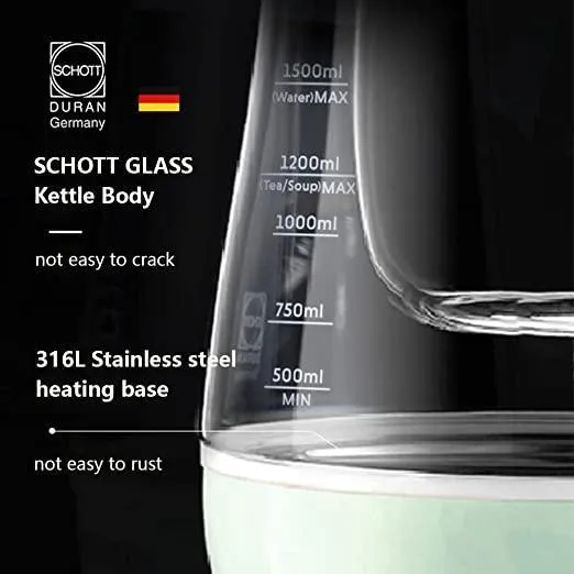 Buydeem K2763 Multi-Functional Health Kettle | 1.5L with Glass Stew Pot | 110V North American Version