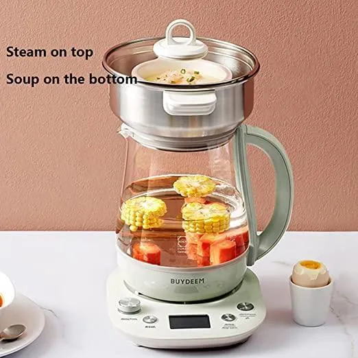 Buydeem K2763 Multi-Functional Health Kettle | 1.5L with Glass Stew Pot | 110V North American Version