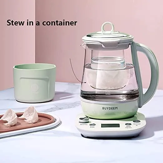 Buydeem K2763 Multi-Functional Health Kettle | 1.5L with Glass Stew Pot | 110V North American Version