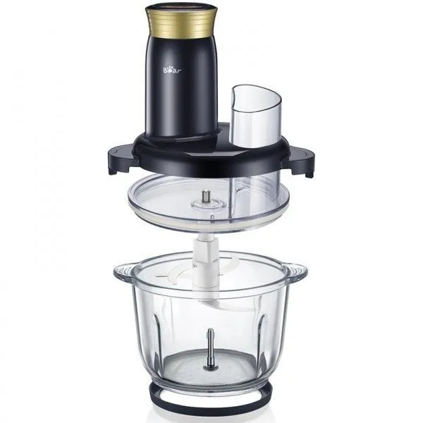 Bear QSJ-B03R2 Electric Meat Grinder & Food Chopper | 2L | 300W | Auto-Clean | Glass Bowl | 120V