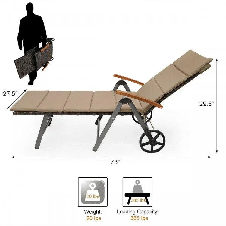 Outdoor Chaise Lounge HW63221 Chair Rattan/Lounger/Recliner Chair