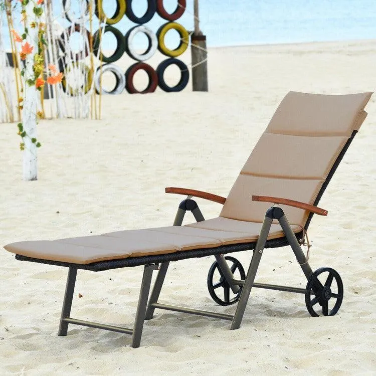 Outdoor Chaise Lounge HW63221 Chair Rattan/Lounger/Recliner Chair