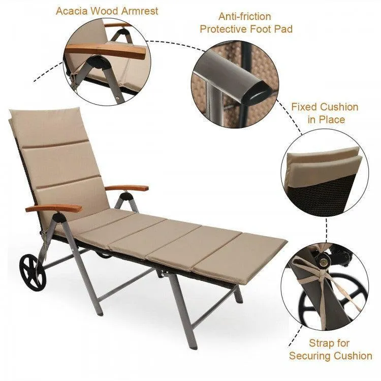 Outdoor Chaise Lounge HW63221 Chair Rattan/Lounger/Recliner Chair