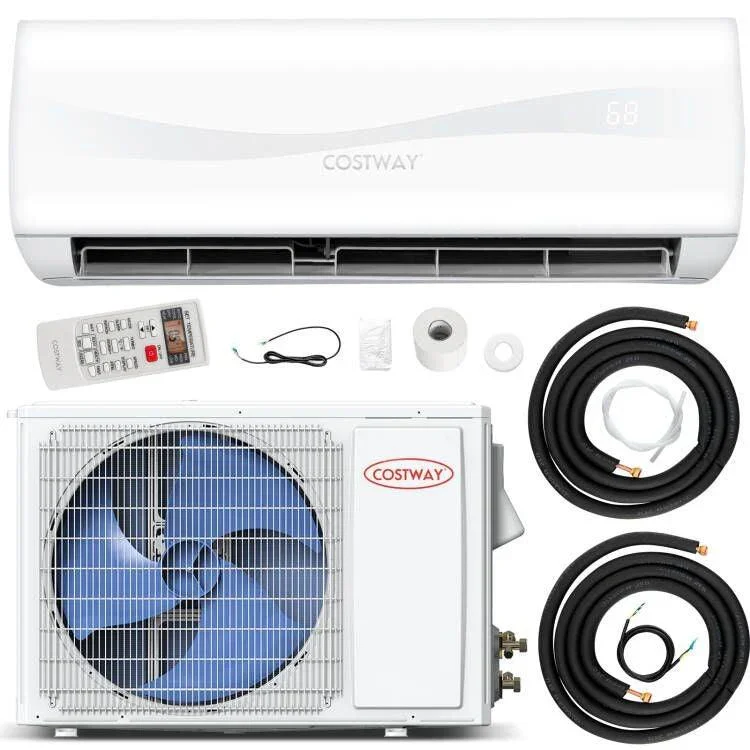 Costway Air Conditioner FP10302US, 12000BTU 208-230V Ductless with Heater