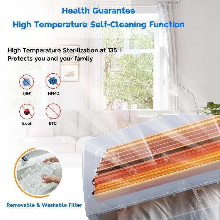 Costway Air Conditioner FP10302US, 12000BTU 208-230V Ductless with Heater