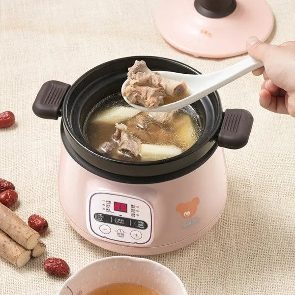 Bear DSG-B08K1 Congee Pot | 0.8L | Ceramic | 250W | NTC Temp Probe | 8H Keep Warm | Smart Timer | Infant Baby Food