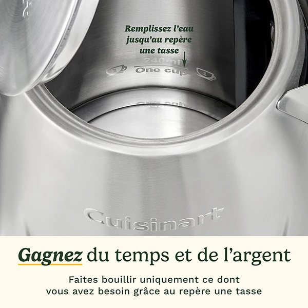 Bouilloire électrique en inox sans fil 1,5 L 3000 W Core Collection JK1600E Cuisinart