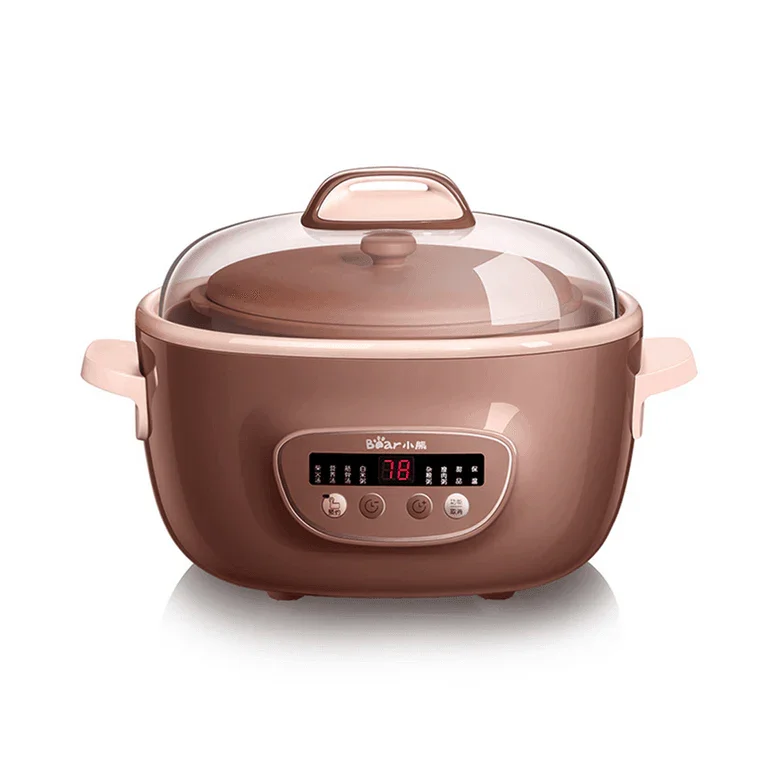 Bear DDZ-C25R7 Electric Stew Pot | 2.5L | Purple Clay | 4 Mini Pots | 110V