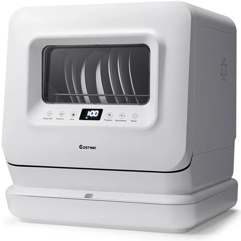 Countertop Dishwasher FP10015,Portable Air Drying 5 Programs with 7.5L Water Tank