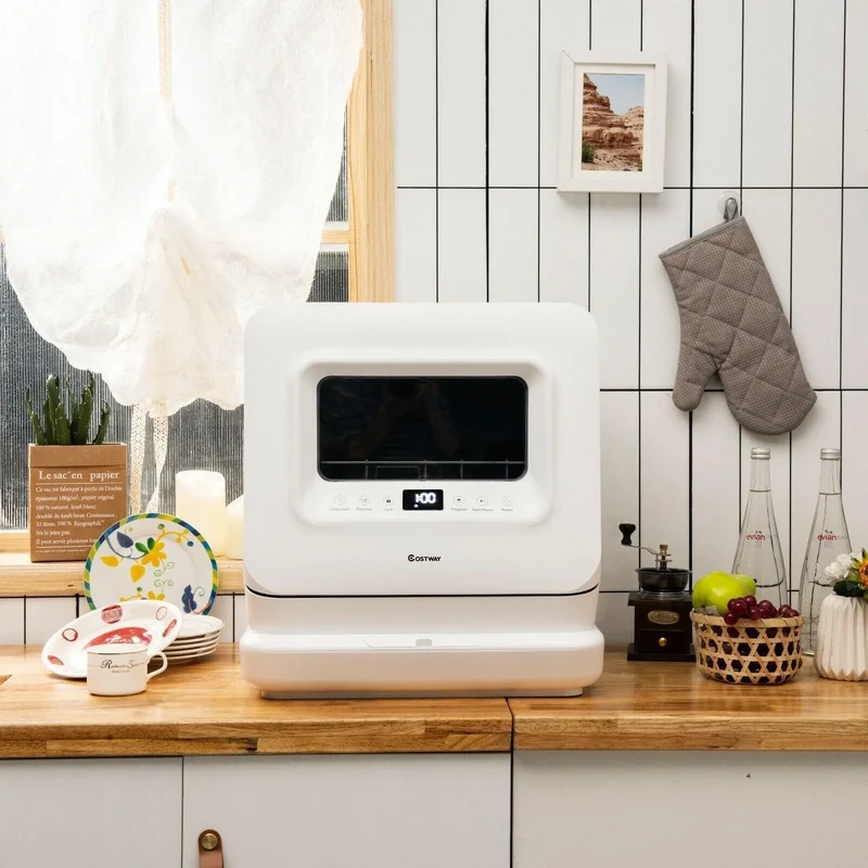 Countertop Dishwasher FP10015,Portable Air Drying 5 Programs with 7.5L Water Tank