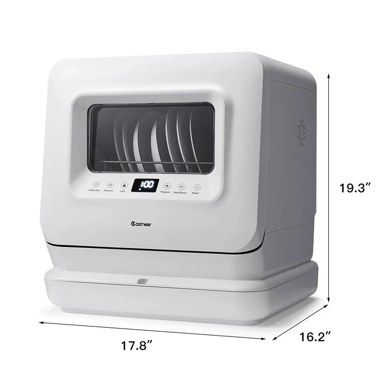 Countertop Dishwasher FP10015,Portable Air Drying 5 Programs with 7.5L Water Tank