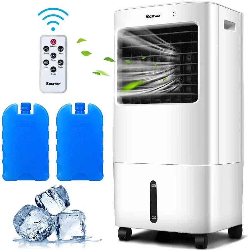 COSTWAY Evaporative Cooler, 3-in-1 Cooler, Fan and Humidifier EP24513US-WHA