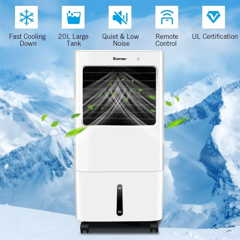 COSTWAY Evaporative Cooler, 3-in-1 Cooler, Fan and Humidifier EP24513US-WHA