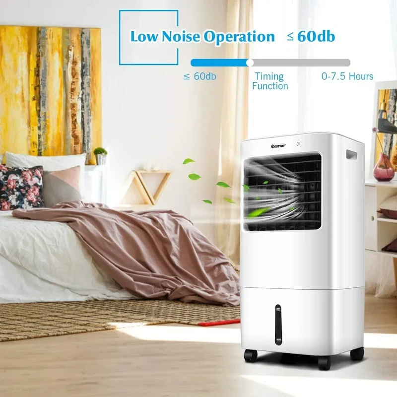 COSTWAY Evaporative Cooler, 3-in-1 Cooler, Fan and Humidifier EP24513US-WHA