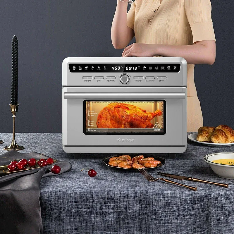 Costway EP24944 Air Fryer Oven | 26.4QT | 10-in-1 | 1800W | Stainless Steel | 120V