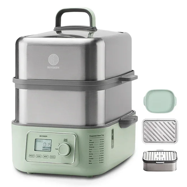 Buydeem G67 Electric Food Steamer | 5L | 1 or 2-Layer | S/S & Glass | 110V
