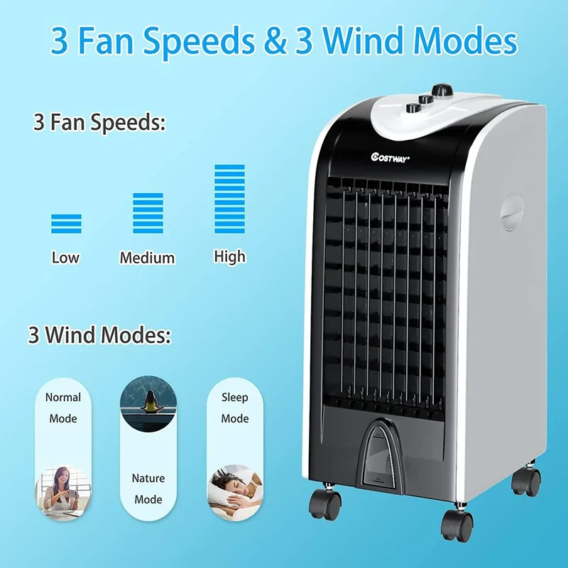COSTWAY 3-in-1 Evaporative Cooler, Portable Air Cooler EP23667