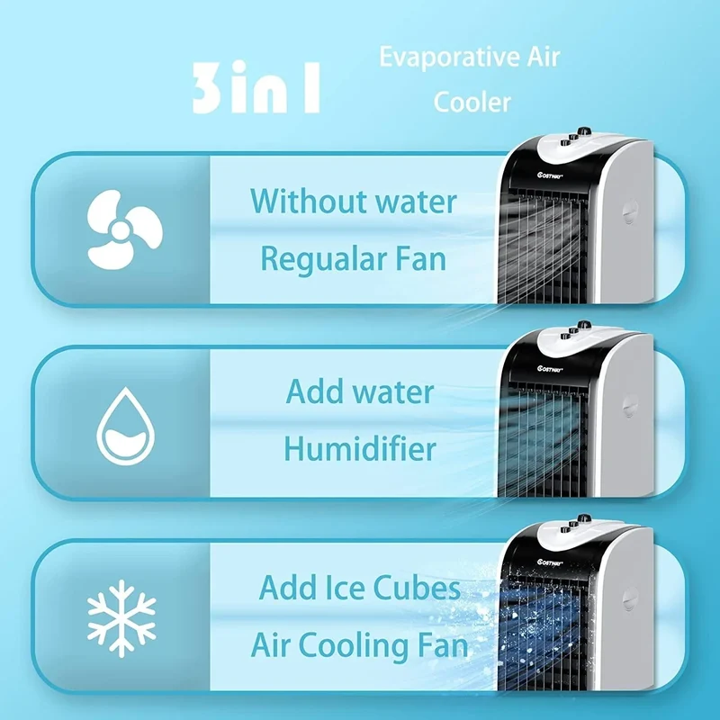 COSTWAY 3-in-1 Evaporative Cooler, Portable Air Cooler EP23667